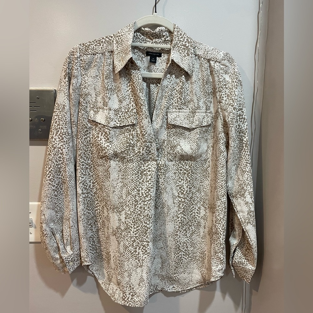 Ann Taylor Snake Print Blouse